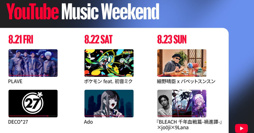 YouTube Music Weekend 12.0はいつ？出演者・時間・視聴方法を解説